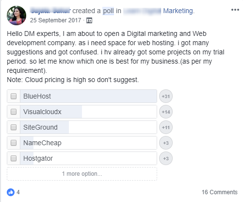 bluehost poll – Facebook Search