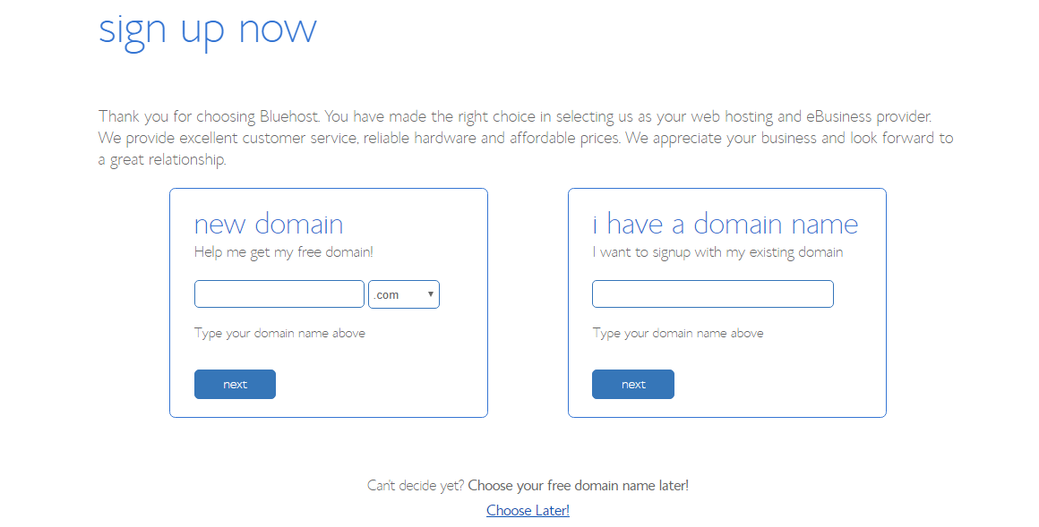 Bluehost Free Domain