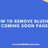 How To Remove BlueHost Coming Soon Page?